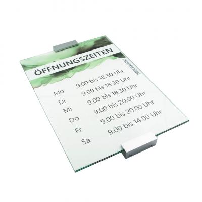 Tuerschild Vitrum A aus Glas DIN A3